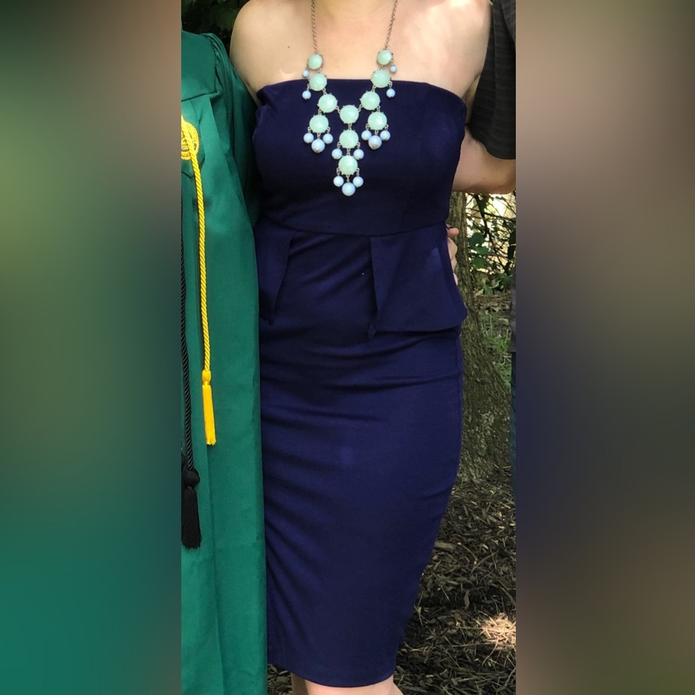 Charlotte Russe Blue Strapless Bodycon Dress